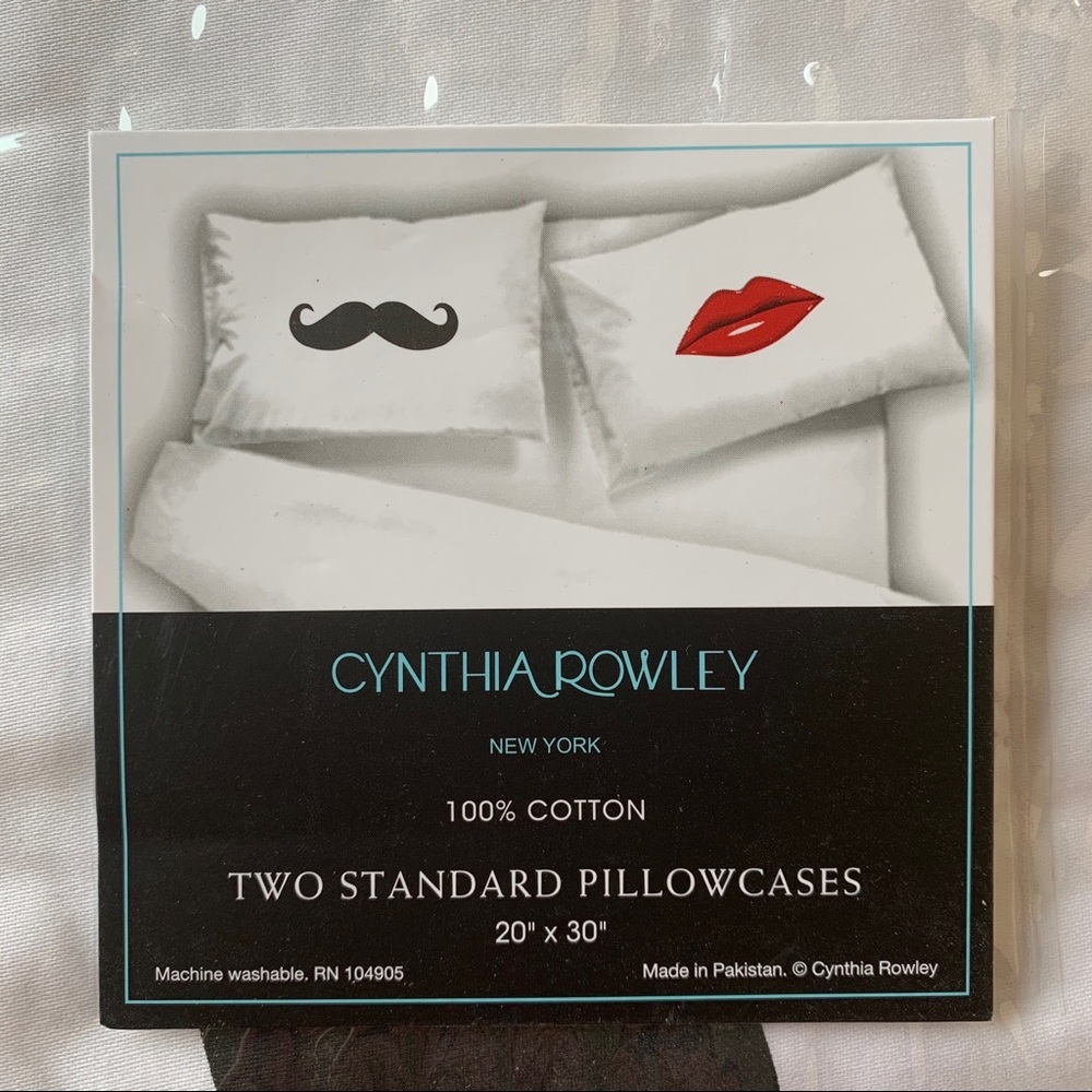 CYNTHIA ROWLEY Mustache & Lip Standard Pillowcases